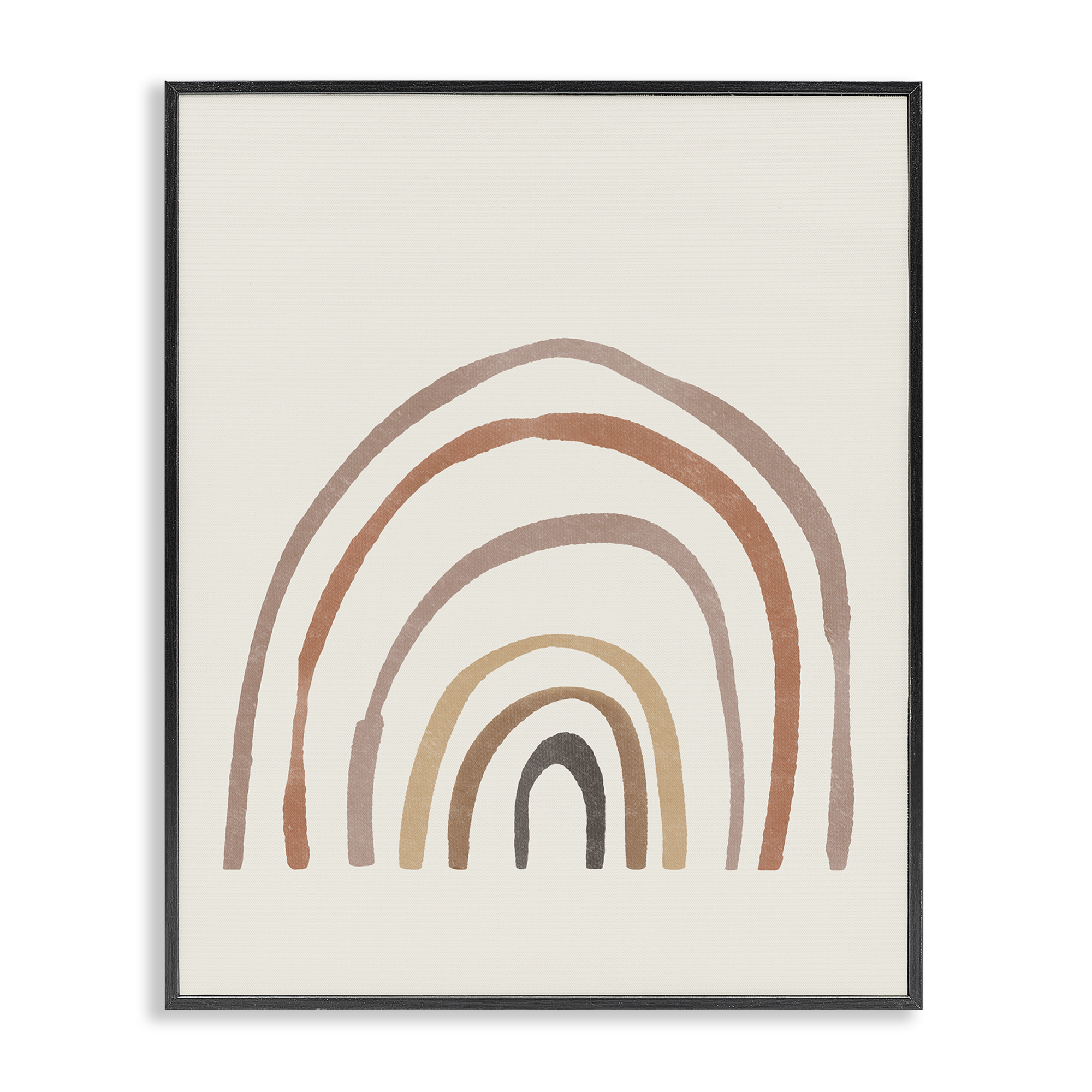 Stupell Industries Quirky Neutral Rainbow Abstract Painting Black Framed Art Print Wall Art, 11 x 14