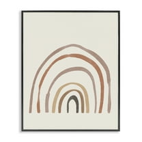 Stupell Industries Quirky Neutral Rainbow Abstract Painting Black Framed Art Print Wall Art, 11 x 14