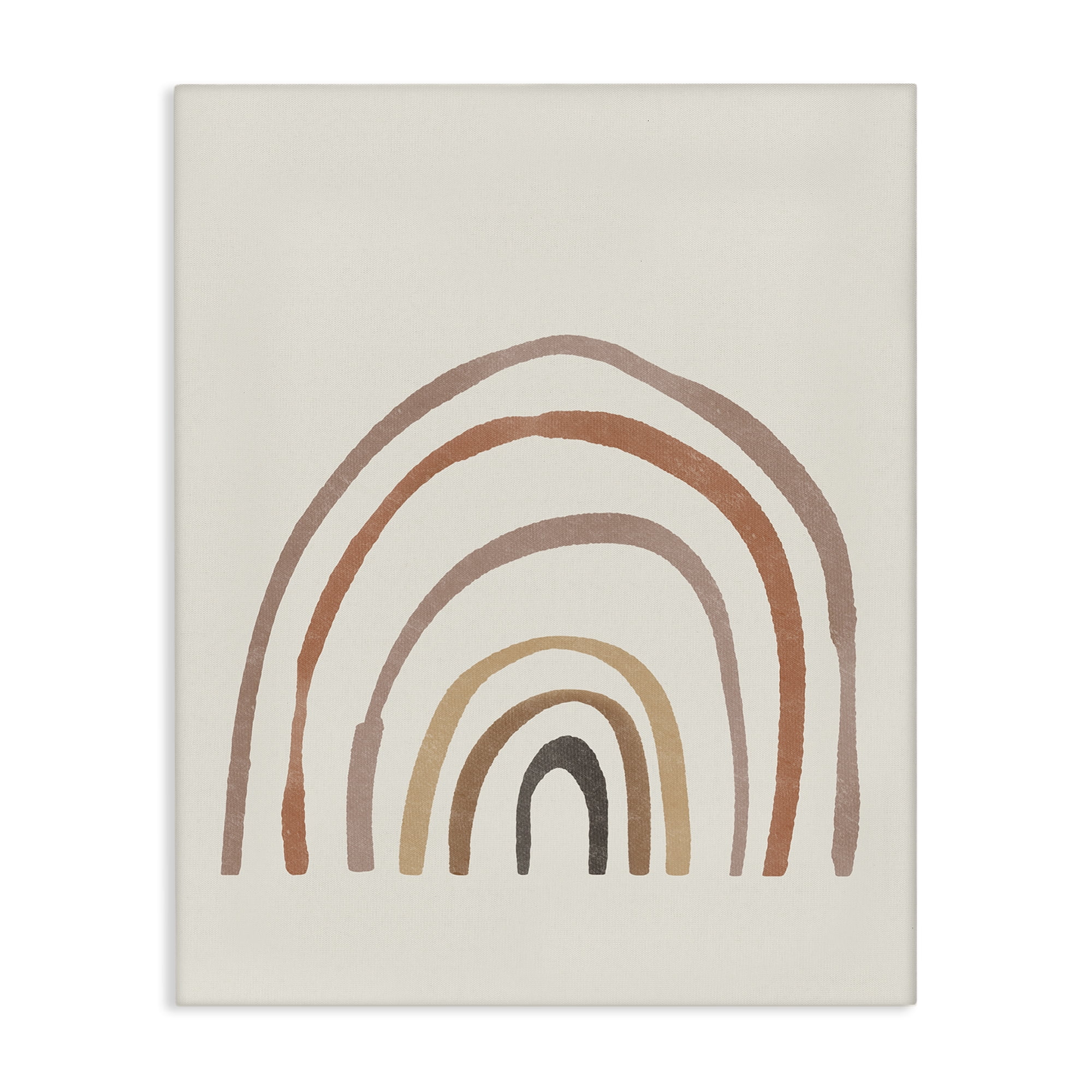 Stupell Industries Quirky Neutral Rainbow Abstract Painting Wrapped Canvas Art Print Wall Art, 36 x 48