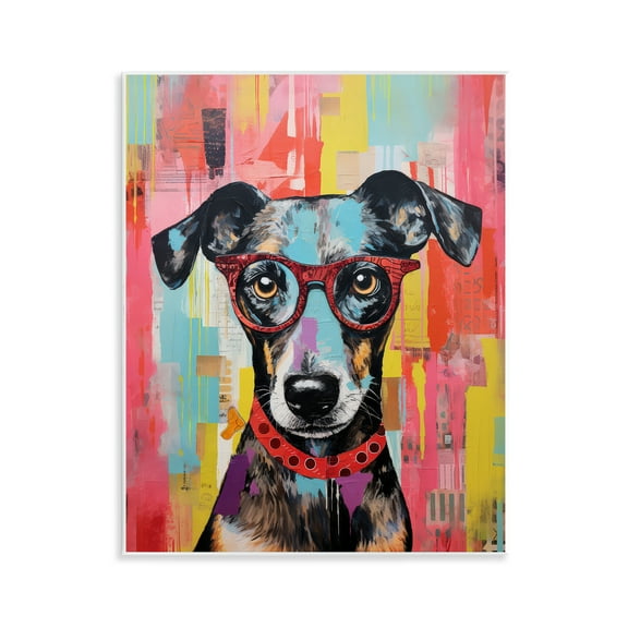 Stupell Industries Quirky Spectacle Dog Animals Painting Unframed Art Print Wall Art, 11 x 14