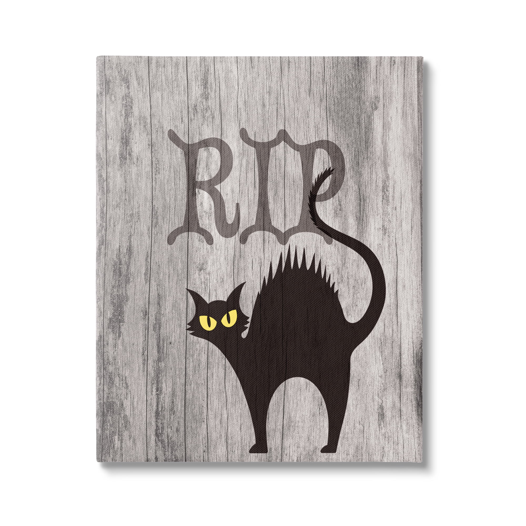Stupell Industries RIP Halloween Cat Holiday Painting Gallery Wrapped Canvas Art Print Wall Art, 30 x 40