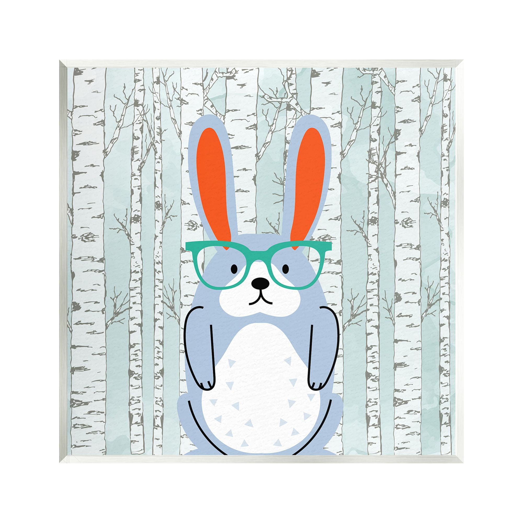 Stupell Industries Rabbit & Birch Trees Animals & Insects Painting Unframed Art Print Wall Art, 12 x 12