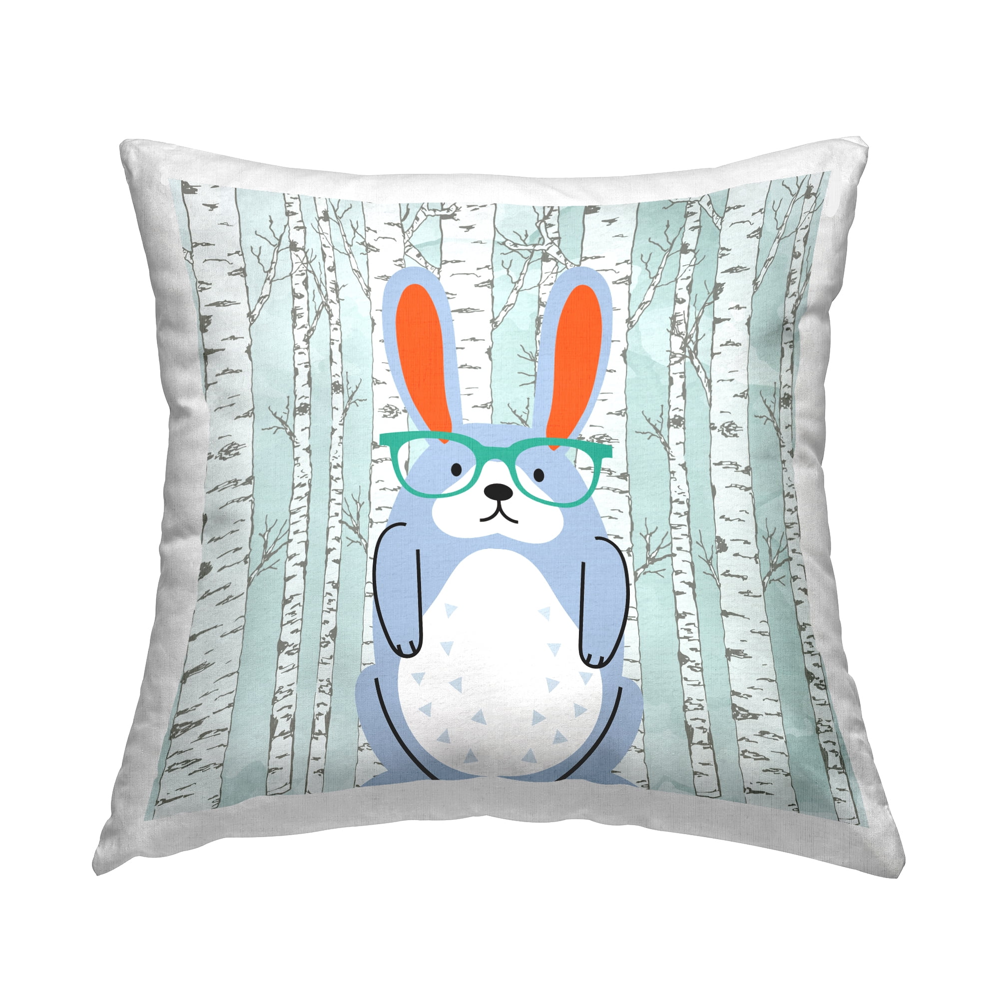 Stupell Industries Rabbit & Birch Trees Decorative Printed Throw Pillow, 18 x 18