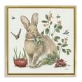 thumbnail image 1 of Stupell Industries Shabby Chic Rabbit & Butterfly Garden Gold Floating Frame Canvas Art, 18 x 18, by Leslie Trimbach, 1 of 8