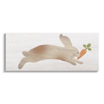 Stupell Industries Rabbit & Carrot Grain Pattern Animals & Insects Painting Gallery Wrapped Canvas Print Wall Art