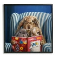 thumbnail image 1 of Stupell Industries Rabbit Family Reading Book Birds & Bees Armchair Framed Wall Art, 12 x 12, Design by Lucia Heffernan, 1 of 5