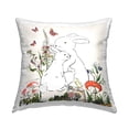 thumbnail image 1 of Stupell Industries Rabbit Hugs Spring Flower Meadow Butterfly Garden Design by Sangita Bachelet Throw Pillow, 1 of 6