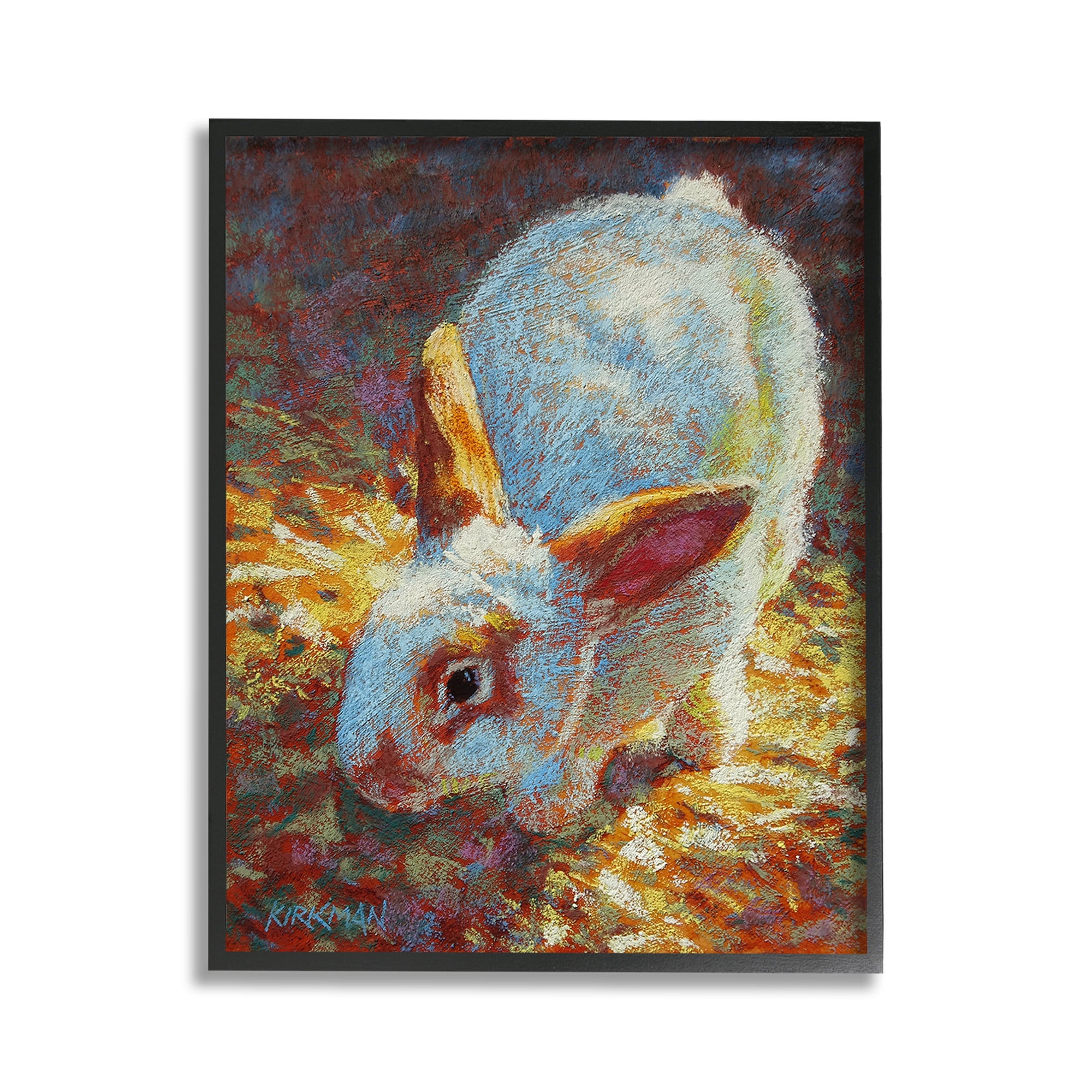 Stupell Industries Rabbit Pointillism Portrait Animals & Insects Painting Black Framed Art Print Wall Art, 11 x 14
