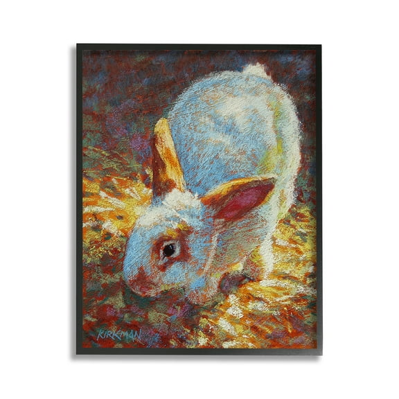 Stupell Industries Rabbit Pointillism Portrait Animals & Insects Painting Black Framed Art Print Wall Art, 11 x 14
