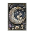 thumbnail image 1 of Stupell Industries Rabbit Sleeping on Moon Animals & Insects Painting Gray Floater Framed Art Print Wall Art, 21 x 31, 1 of 10