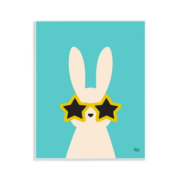 Stupell Industries Rabbit & Star Sunglasses Animals Painting Unframed Art Print Wall Art, 11 x 14