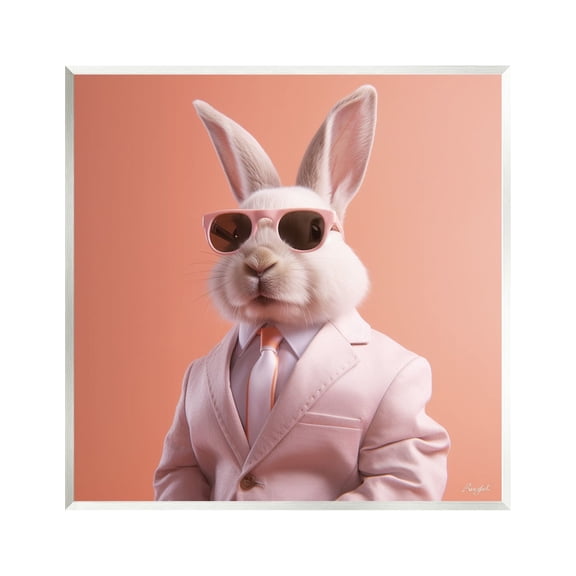 Stupell Industries Rabbit Wearing Suit Animals & Insects Painting Unframed Art Print Wall Art, 12 x 12