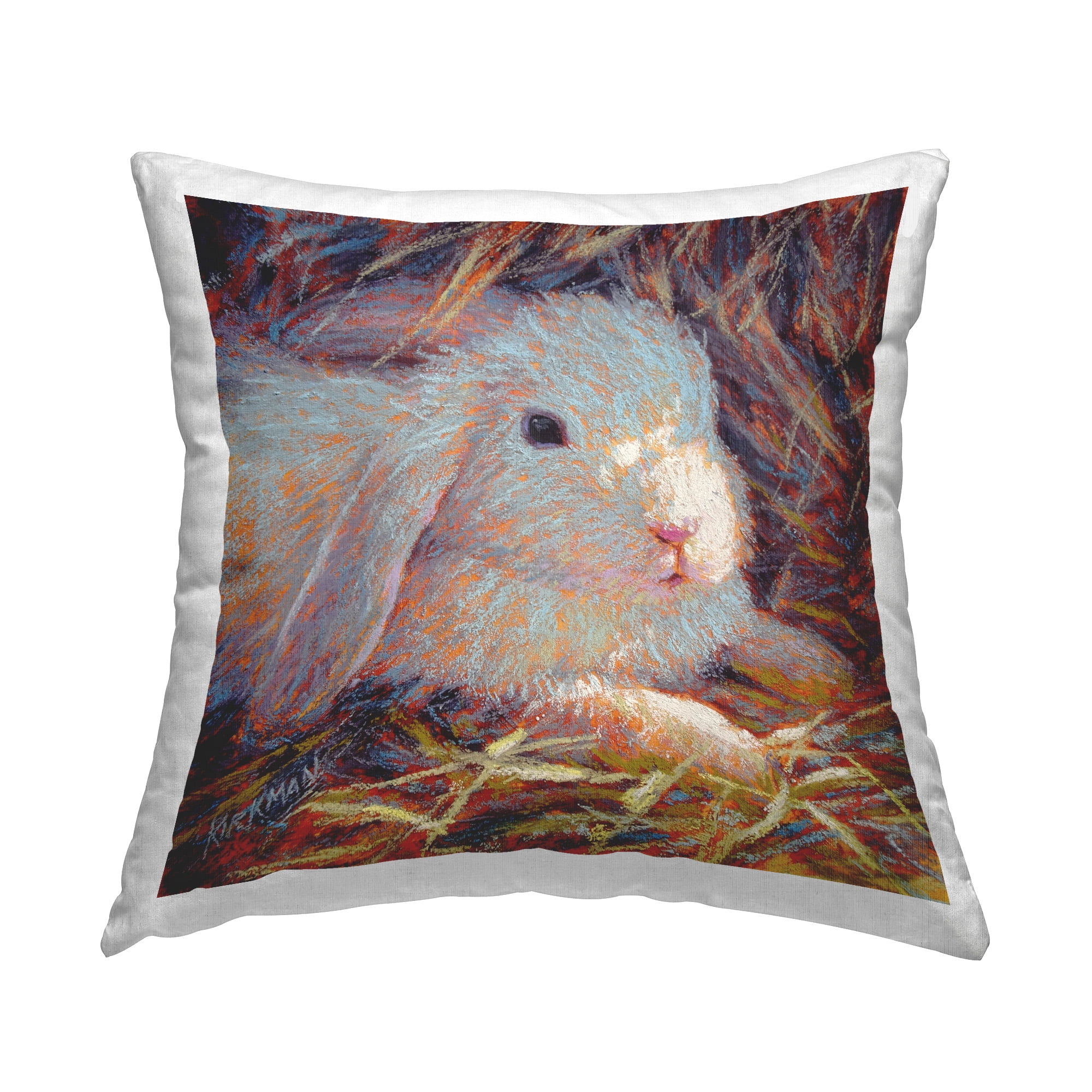 Stupell Industries Rabbit in Nature Decorative Printed Throw Pillow Design by Rita Kirkman