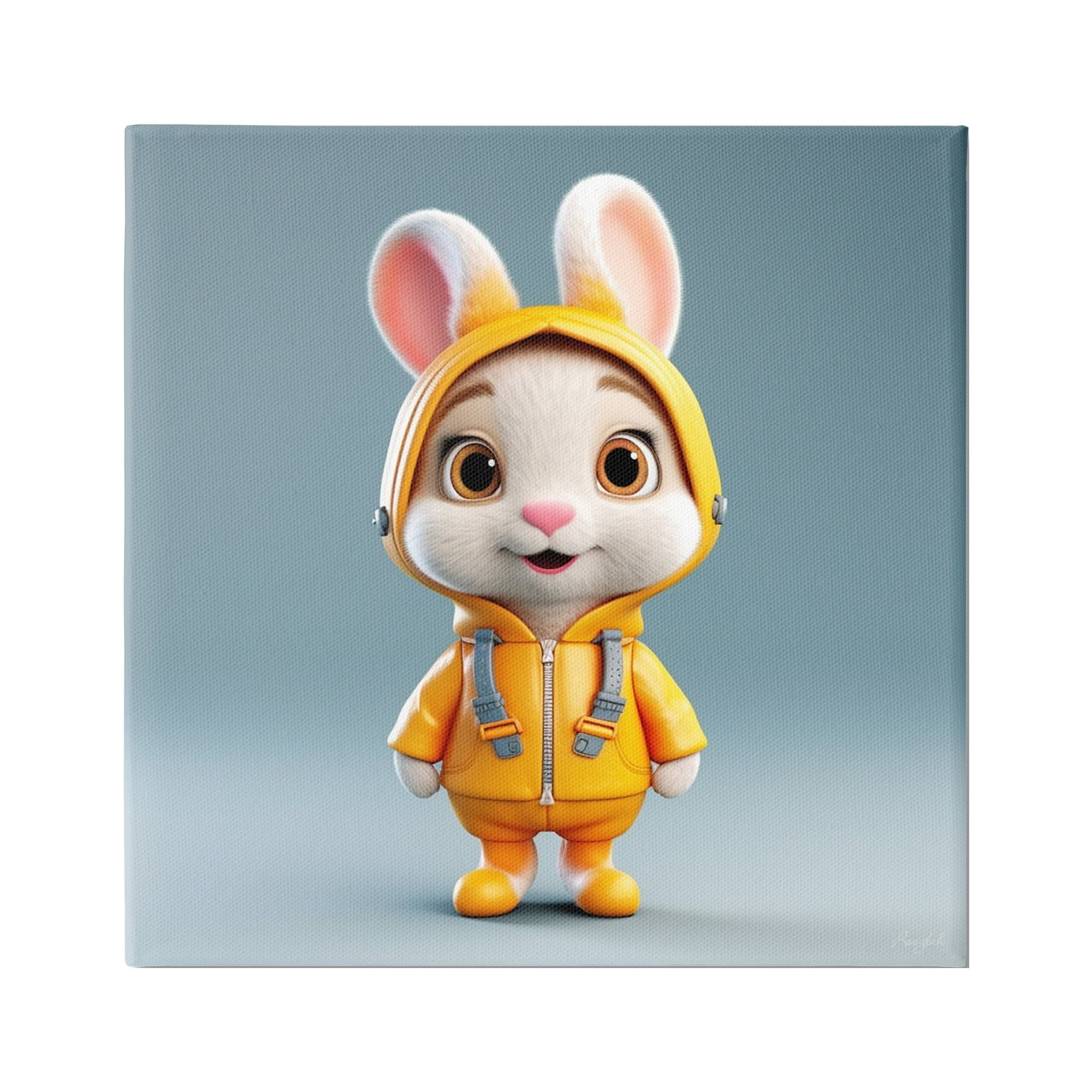 Stupell Industries Rabbit in Yellow Suit Animals & Insects Painting Gallery Wrapped Canvas Art Print Wall Art, 30 x 30