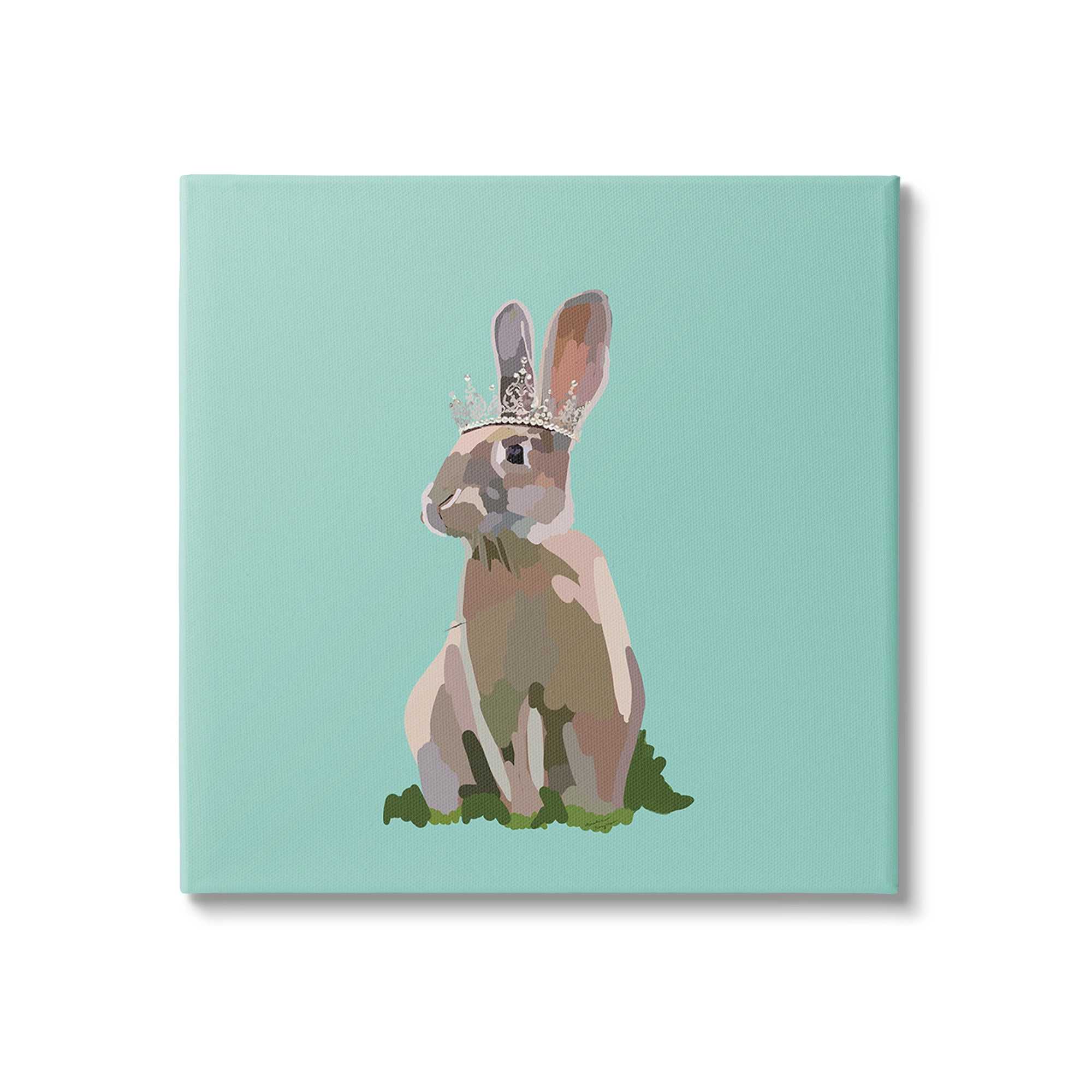 Stupell Industries Rabbit with Royal Crown Animals & Insects Painting Gallery Wrapped Canvas Art Print Wall Art, 36 x 36