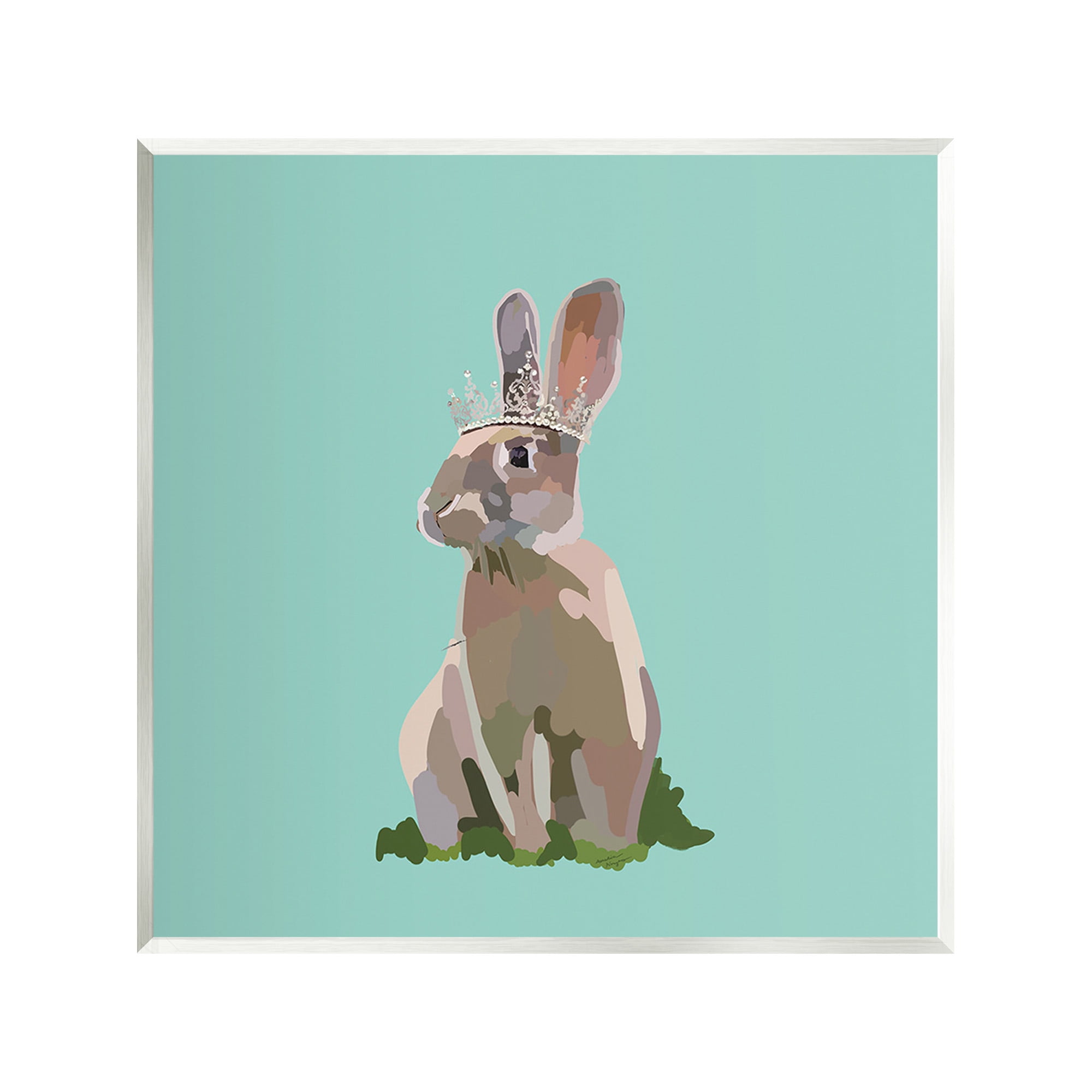 Stupell Industries Rabbit with Royal Crown Animals & Insects Painting Unframed Art Print Wall Art, 12 x 12