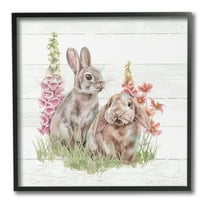Stupell Industries Rabbits & Country Florals Animals & Insects Painting Black Framed Art Print Wall Art, 12 x 12