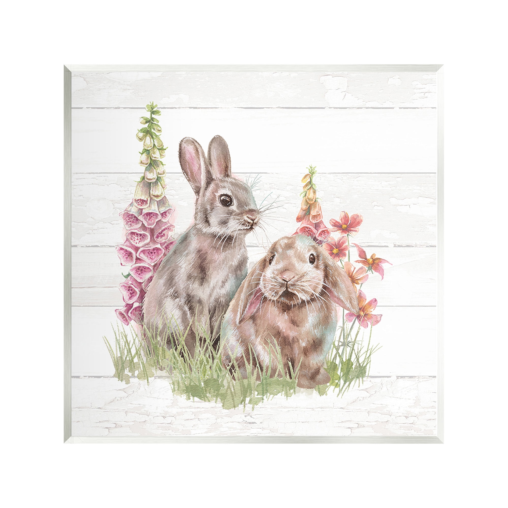 Stupell Industries Rabbits & Country Florals Animals & Insects Painting Unframed Art Print Wall Art, 12 x 12