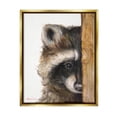 thumbnail image 1 of Stupell Industries Raccoon Detailed Fur Looking Animal Portrait Illustration Painting Metallic Gold Floating Framed Canvas Print Wall Art, Design by George Dyachenko, 1 of 9