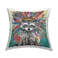 thumbnail image 1 of Stupell Industries Raccoon Feathers Collaged Abstract Square Decorative Printed Throw Pillow, 18 x 18,, 1 of 4