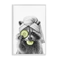 thumbnail image 1 of Stupell Industries Raccoon Spa Day Typography Painting White Framed Art Print Wall Art, 16 x 24, 1 of 10