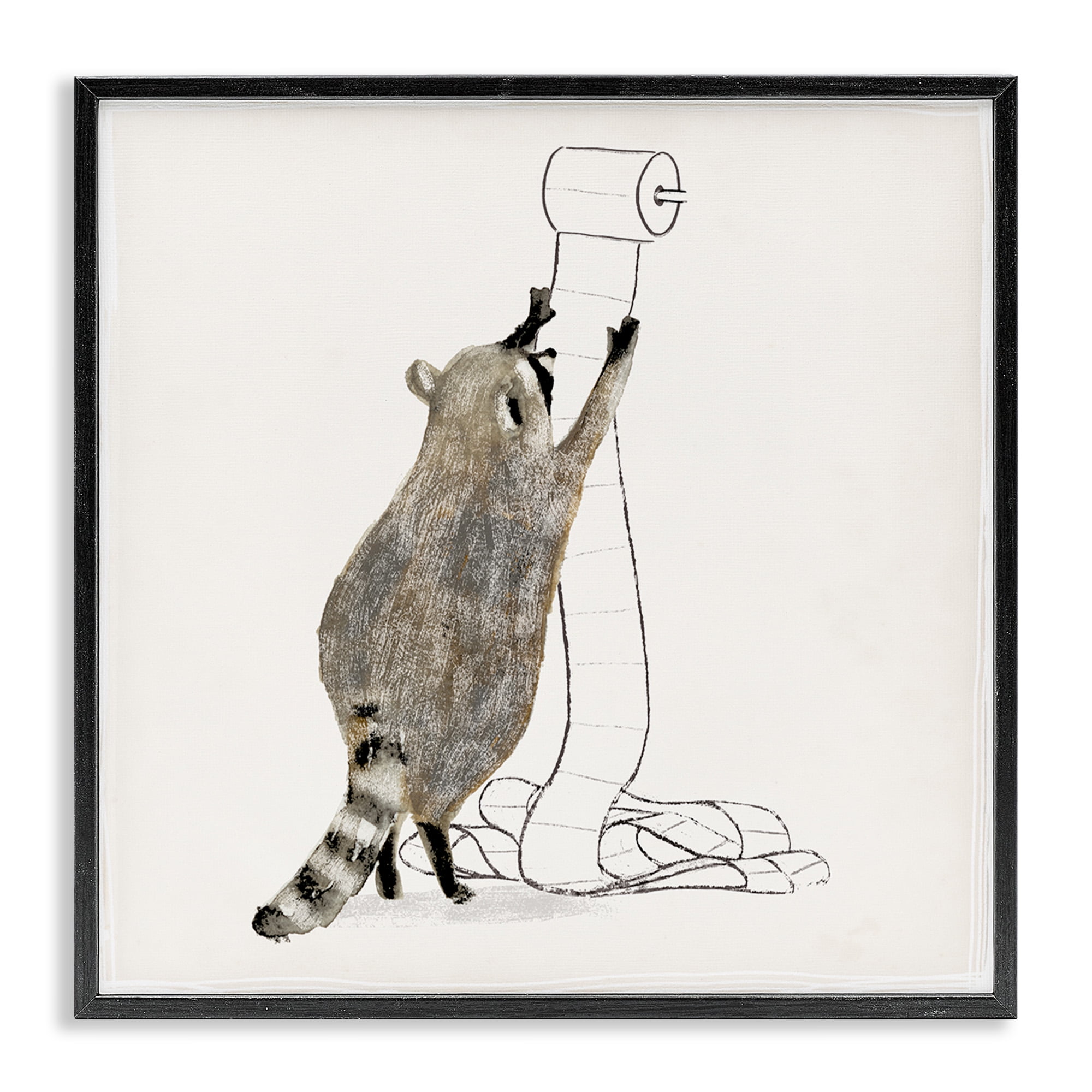 Stupell Industries Raccoon Toilet Paper Hoarder Animals & Insects