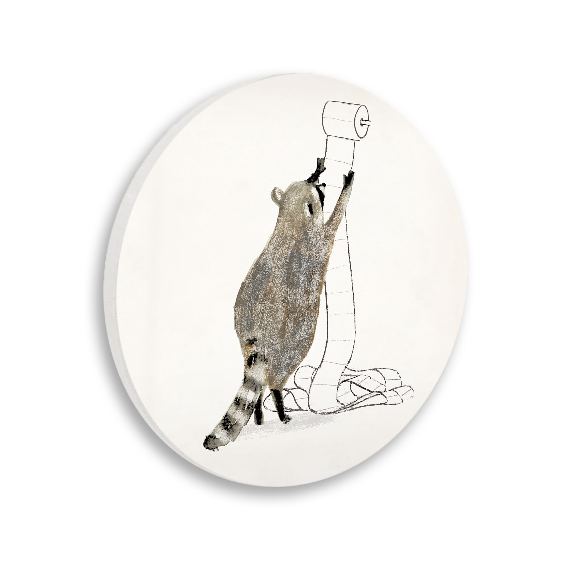 Stupell Industries Raccoon Toilet Paper Hoarder Woodland Animal,12 x 12,Design By Victoria Barnes