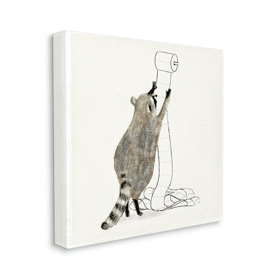 Stupell Industries Raccoon Toilet Paper Hoarder Woodland Animal Canvas Wall Art, 36 x 36, Design by Victoria Barnes