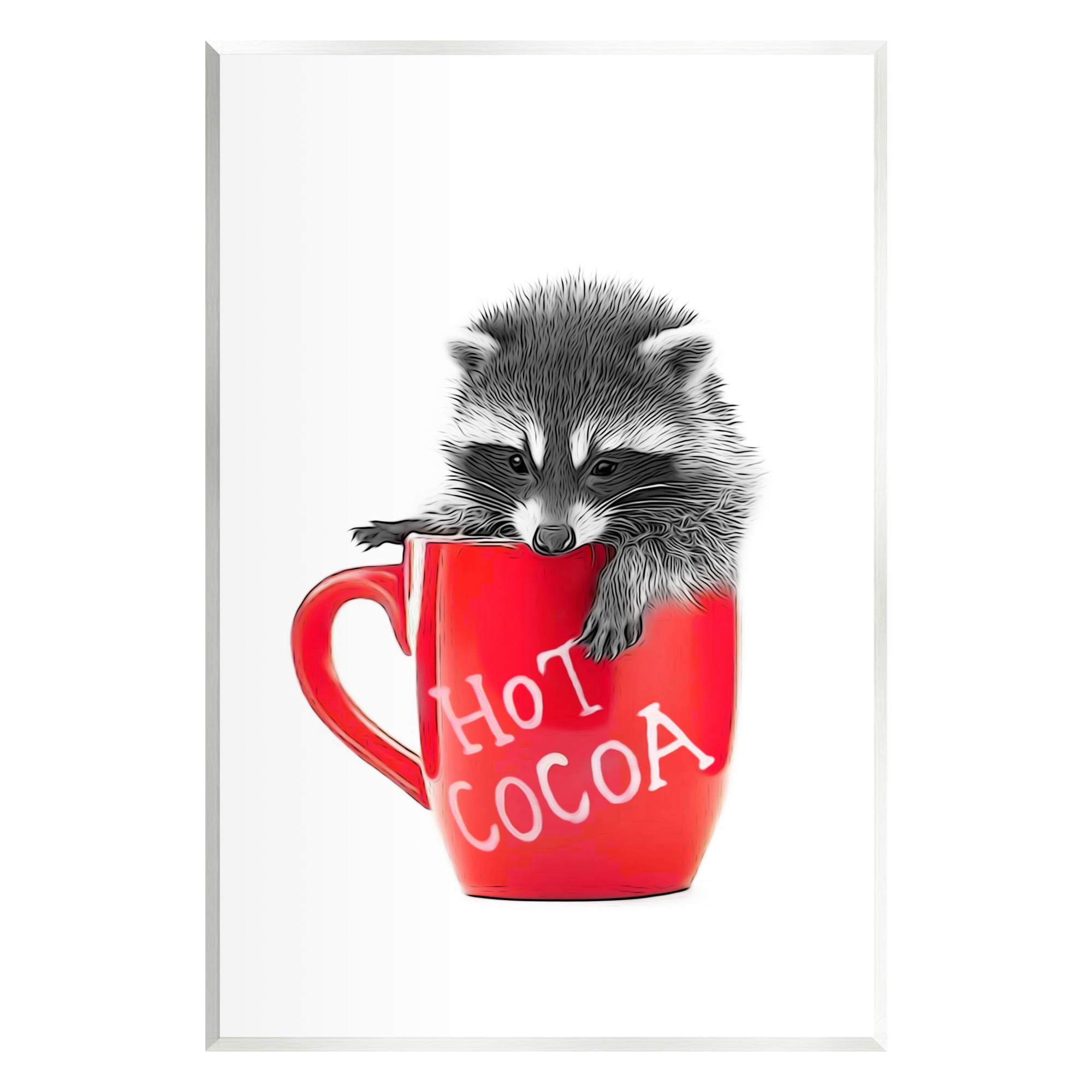 Stupell Industries Raccoon in Cocoa Mug Animals & Insects Painting Unframed Art Print Wall Art, 10 x 15
