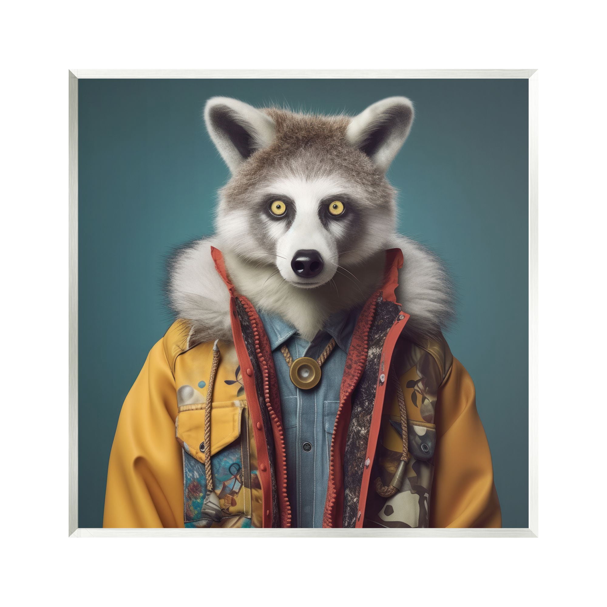 Stupell Industries Raccoon in Street Fashion Animals & Insects Painting Unframed Art Print Wall Art, 12 x 12