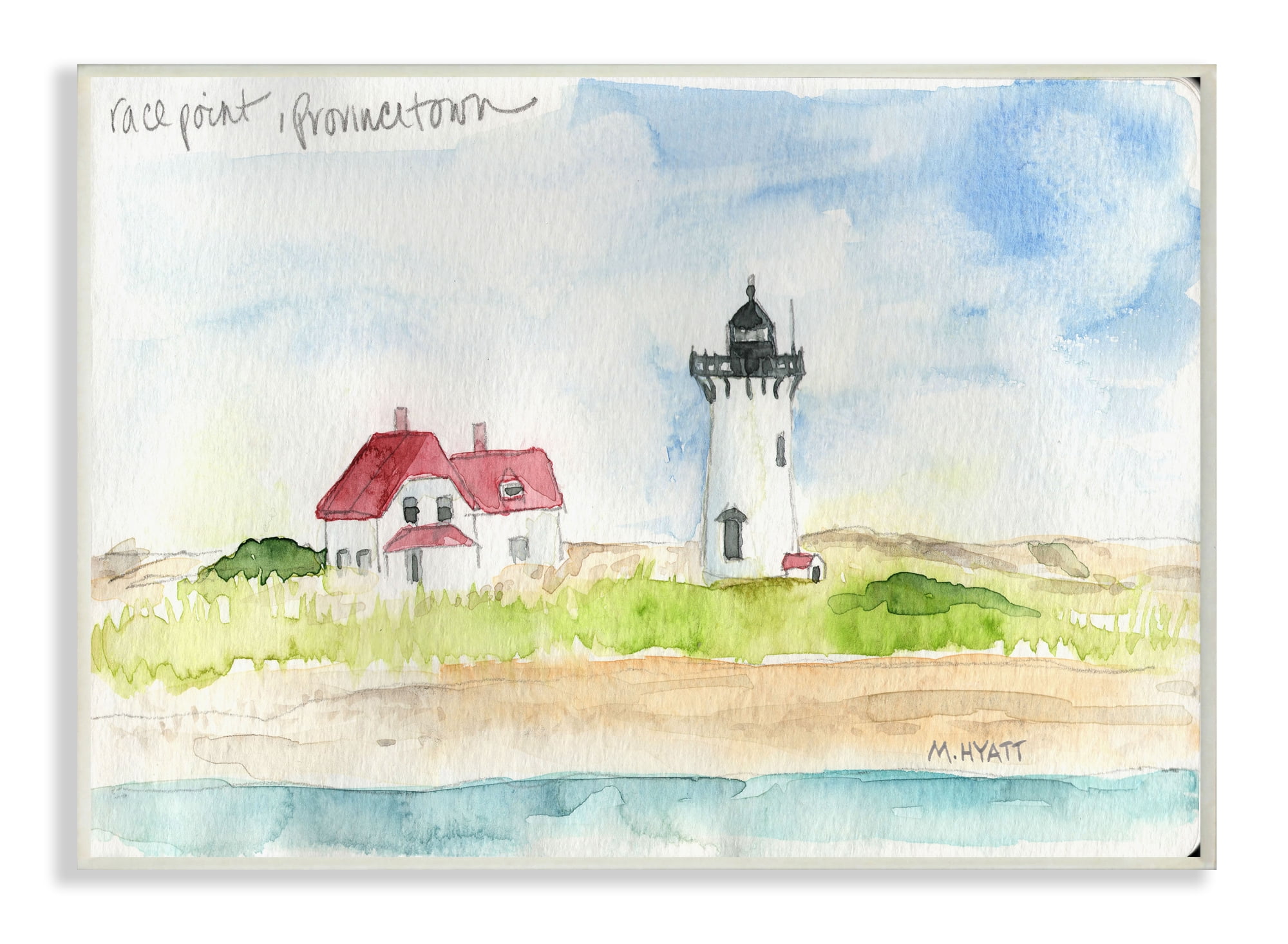 Stupell Industries Race Point Lighthouse Coastal Water Landscape Wall Plaque, 10 x 15, Design by Melissa Hyatt LLC