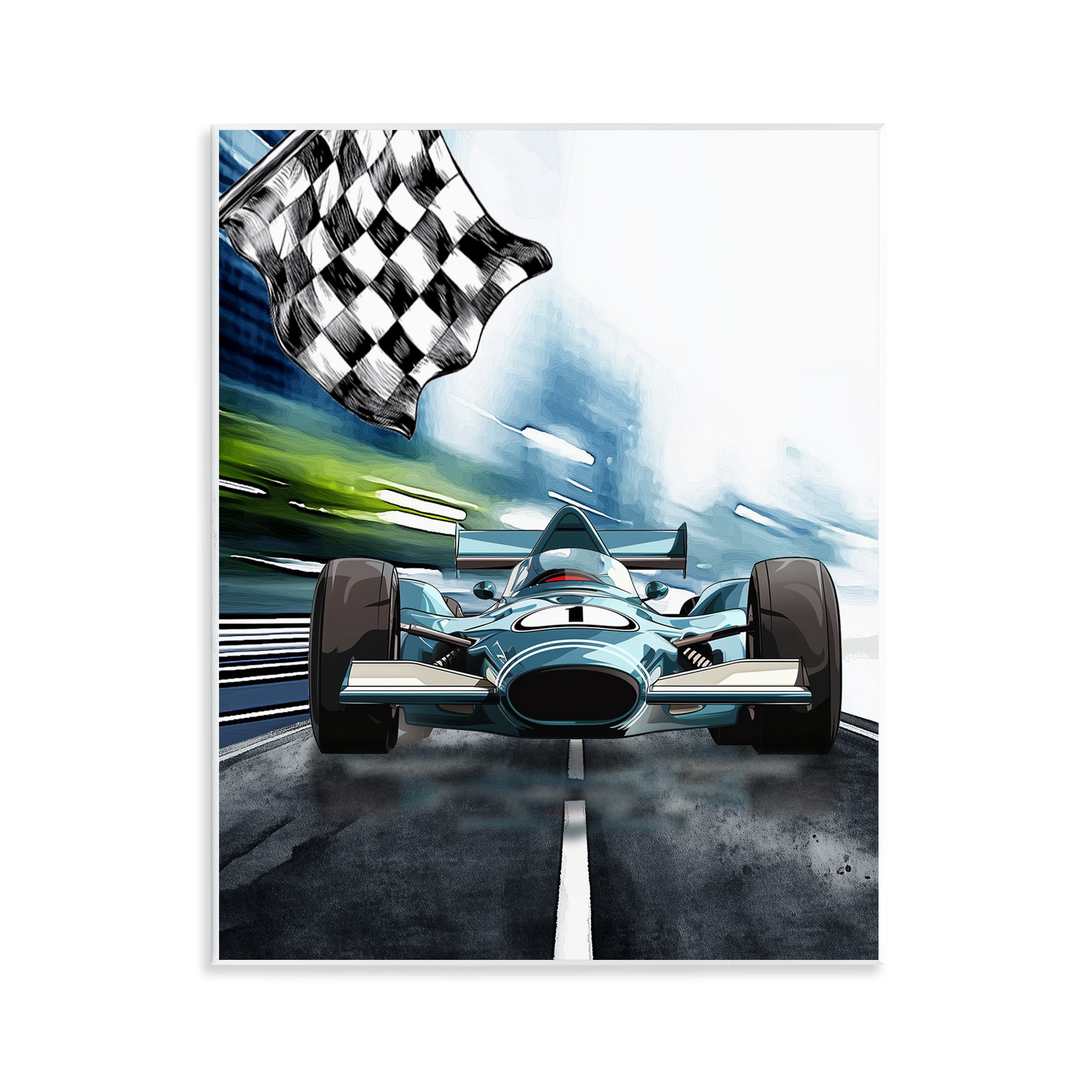 Stupell Industries Racecar Set Go Wall Plaque Art, design by Christine Simpson Art