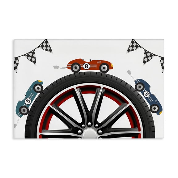 Stupell Industries Racing Around Wheel Canvas Wall Art, design by Christine Simpson Art