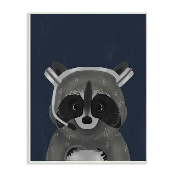 Stupell Industries Racoon with Gaming Headset Children's Blue Grey Animal Graphic Art Unframed Art Print Wall Art, 10x15, by Daphne Polselli