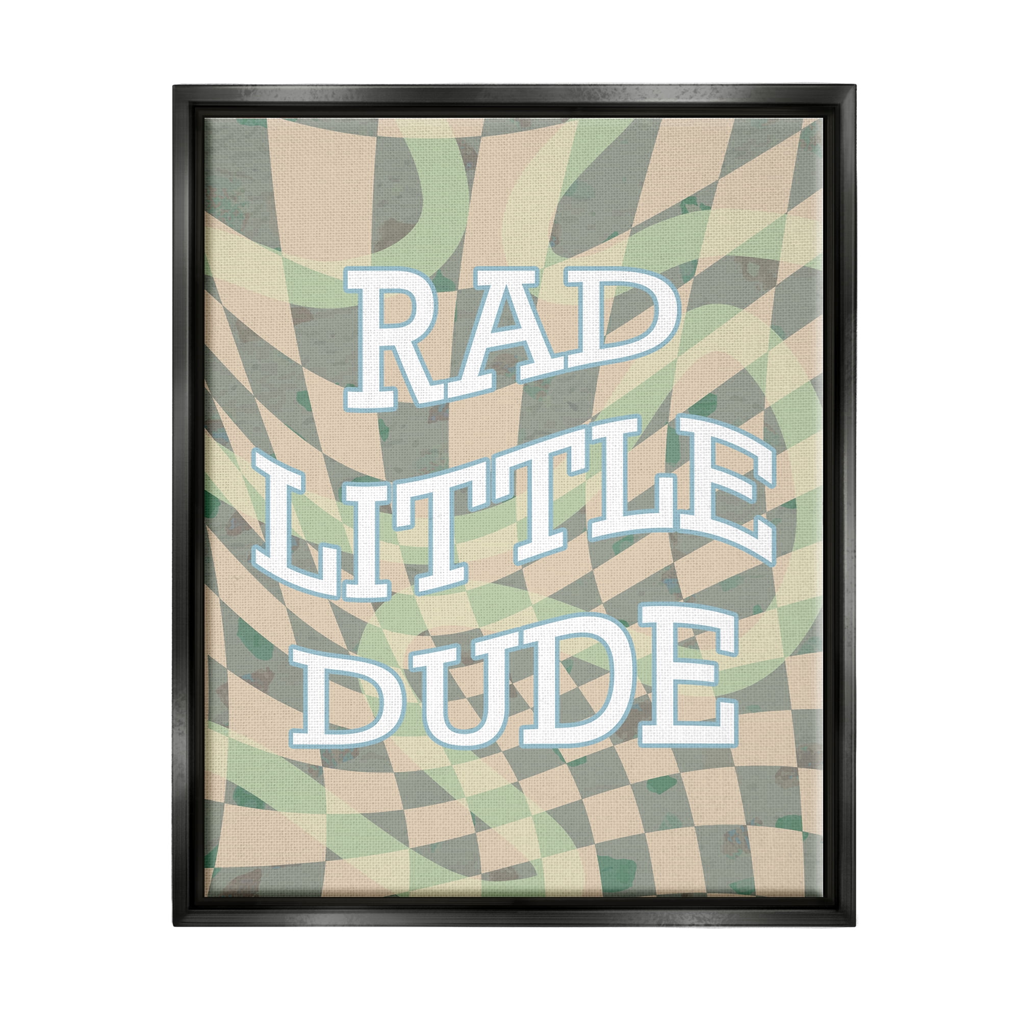 Stupell Industries Rad Little Dude Phrase Inspirational Painting Black Floater Framed Art Print Wall Art, 25 x 31