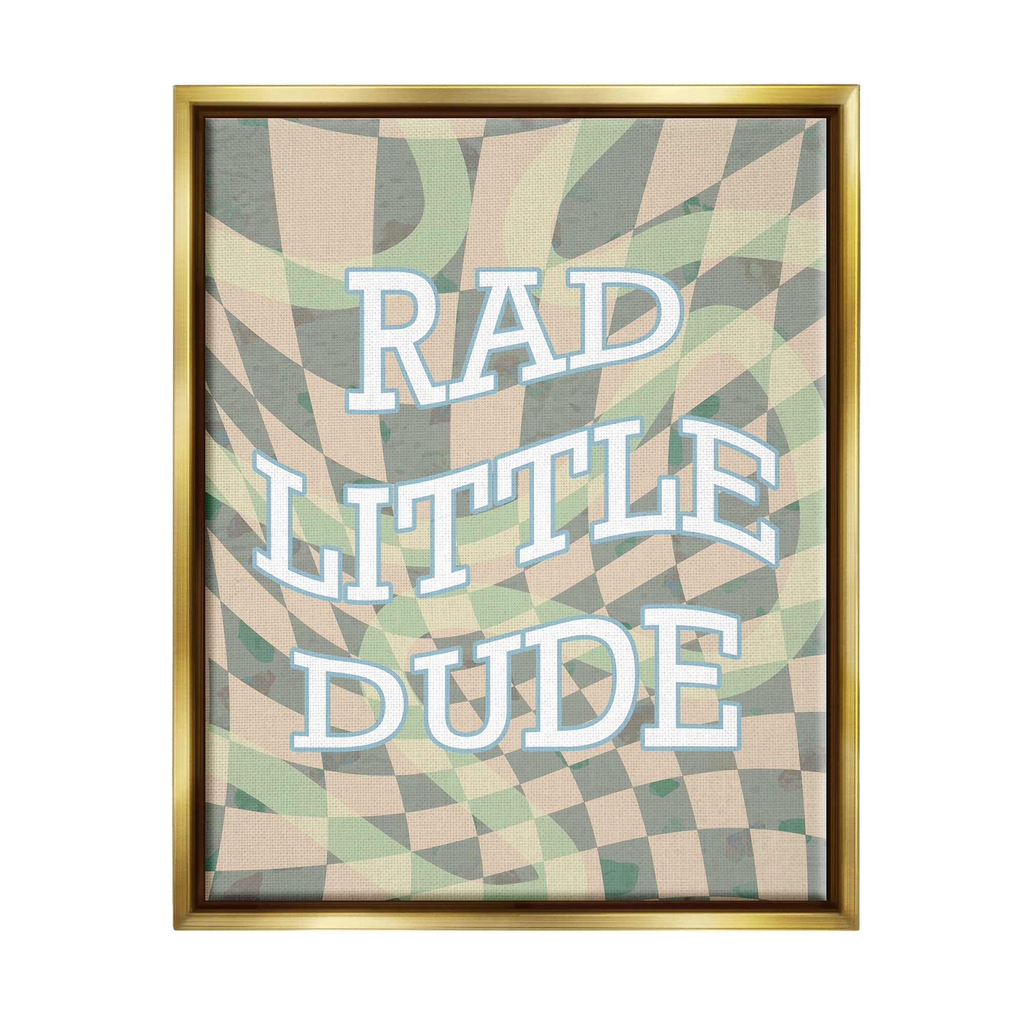 Stupell Industries Rad Little Dude Phrase Inspirational Painting Gold Floater Framed Art Print Wall Art, 17 x 21