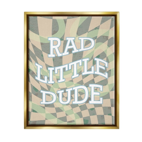 Stupell Industries Rad Little Dude Phrase Inspirational Painting Gold Floater Framed Art Print Wall Art, 17 x 21