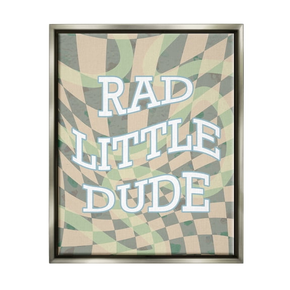 Stupell Industries Rad Little Dude Phrase Inspirational Painting Gray Floater Framed Art Print Wall Art, 25 x 31