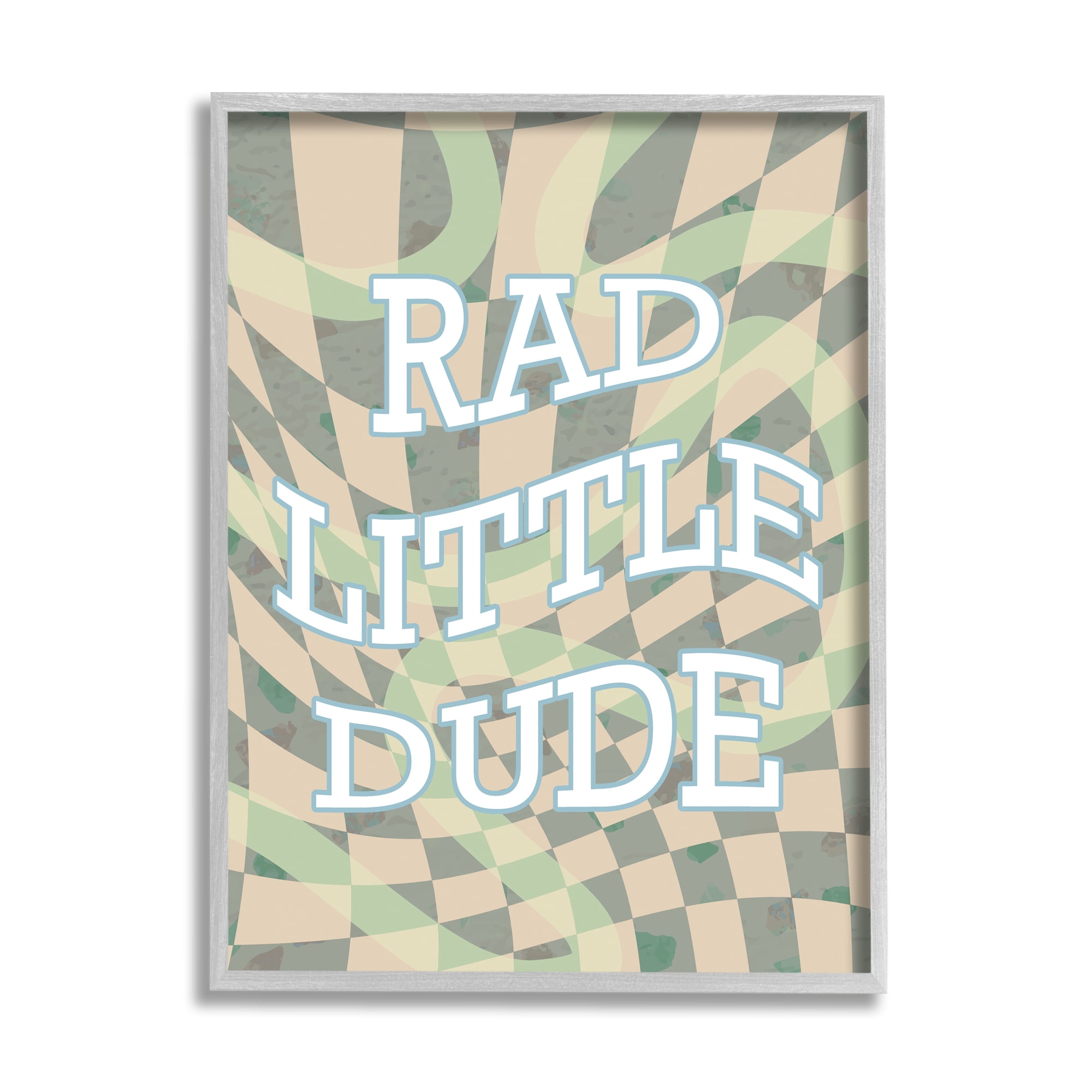 Stupell Industries Rad Little Dude Phrase Inspirational Painting Gray Framed Art Print Wall Art, 16 x 20