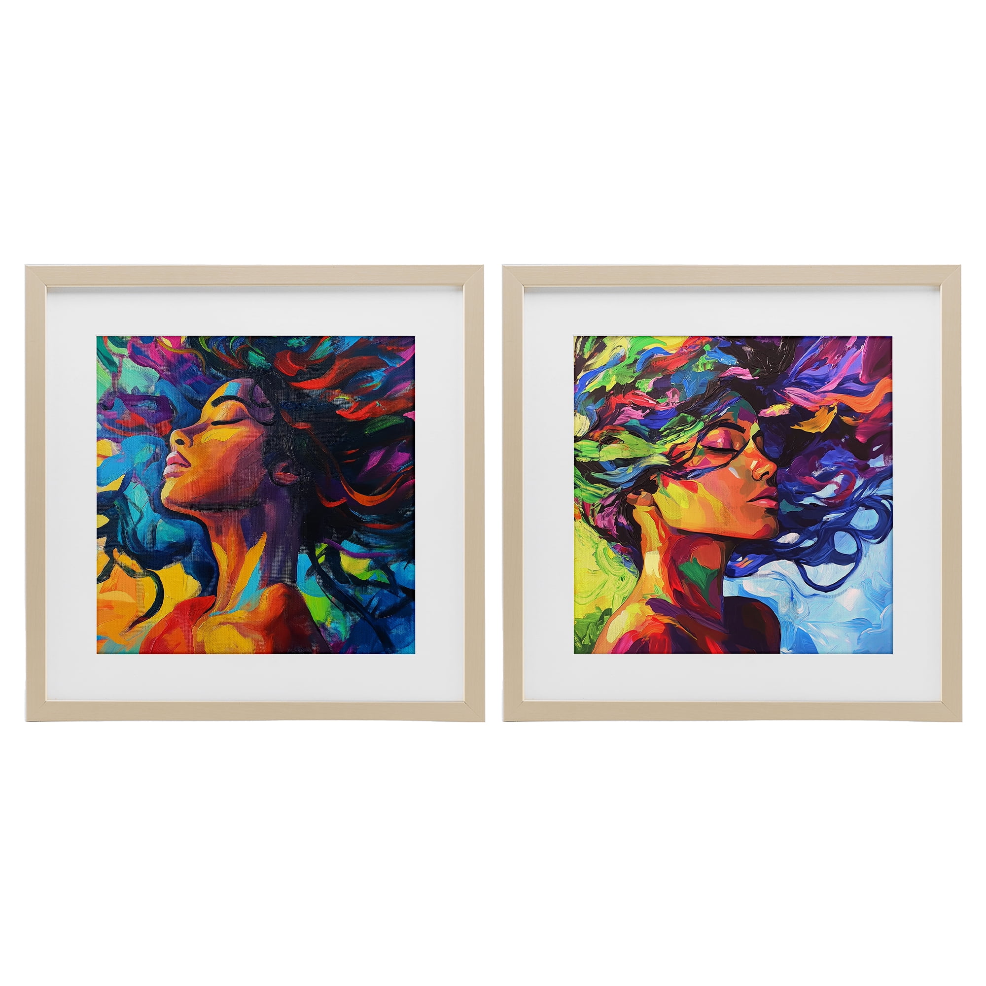 Stupell Industries Radiant Flow Of Colors 2 Piece Birch Framed Print Under Glass Set, design by Svetlana Aleynikova