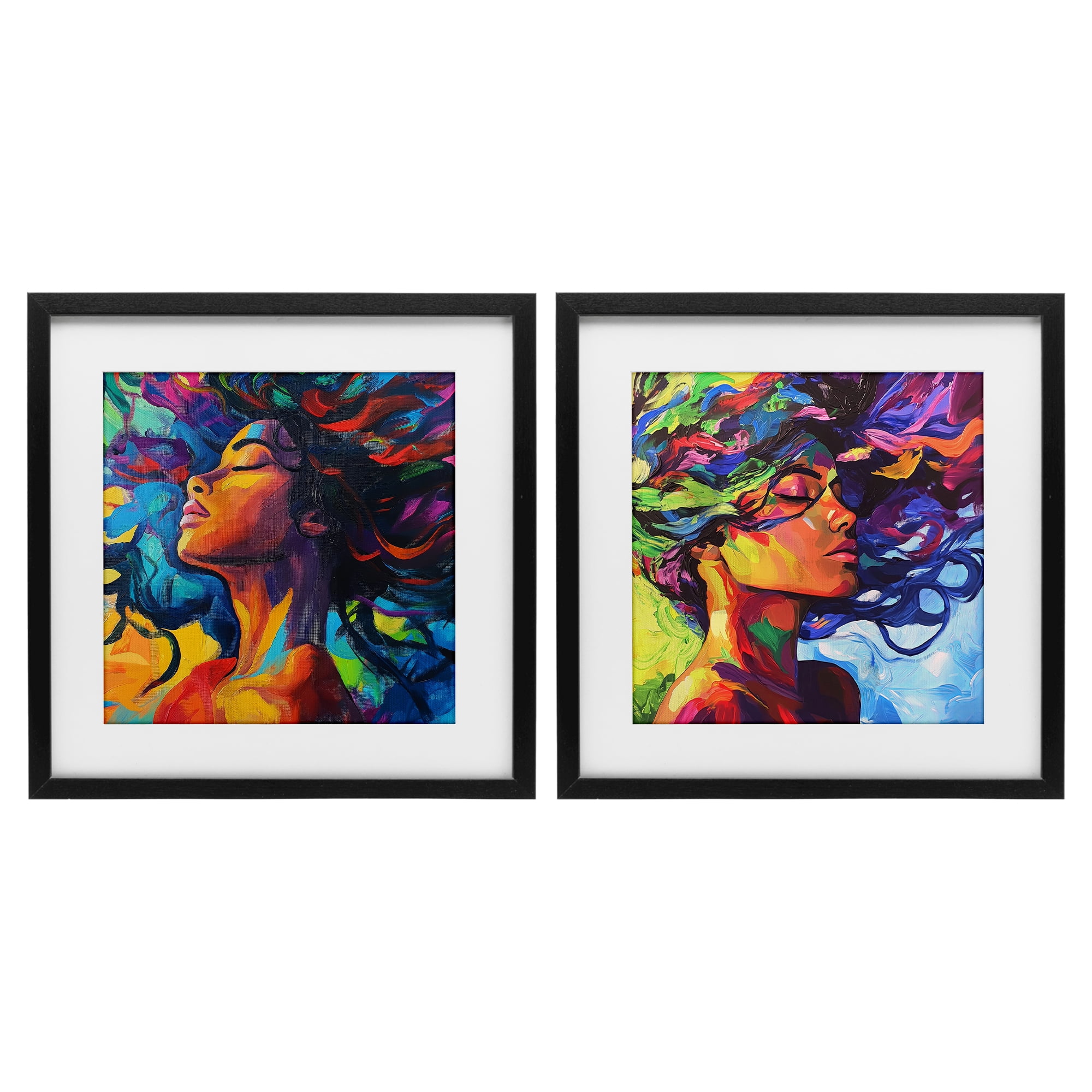 Stupell Industries Radiant Flow Of Colors 2 Piece Black Framed Print Under Glass Set, design by Svetlana Aleynikova