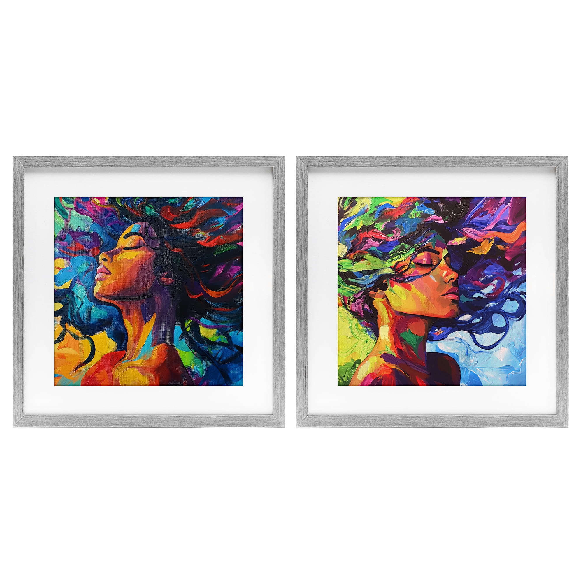 Stupell Industries Radiant Flow Of Colors 2 Piece Gray Framed Print Under Glass Set, design by Svetlana Aleynikova
