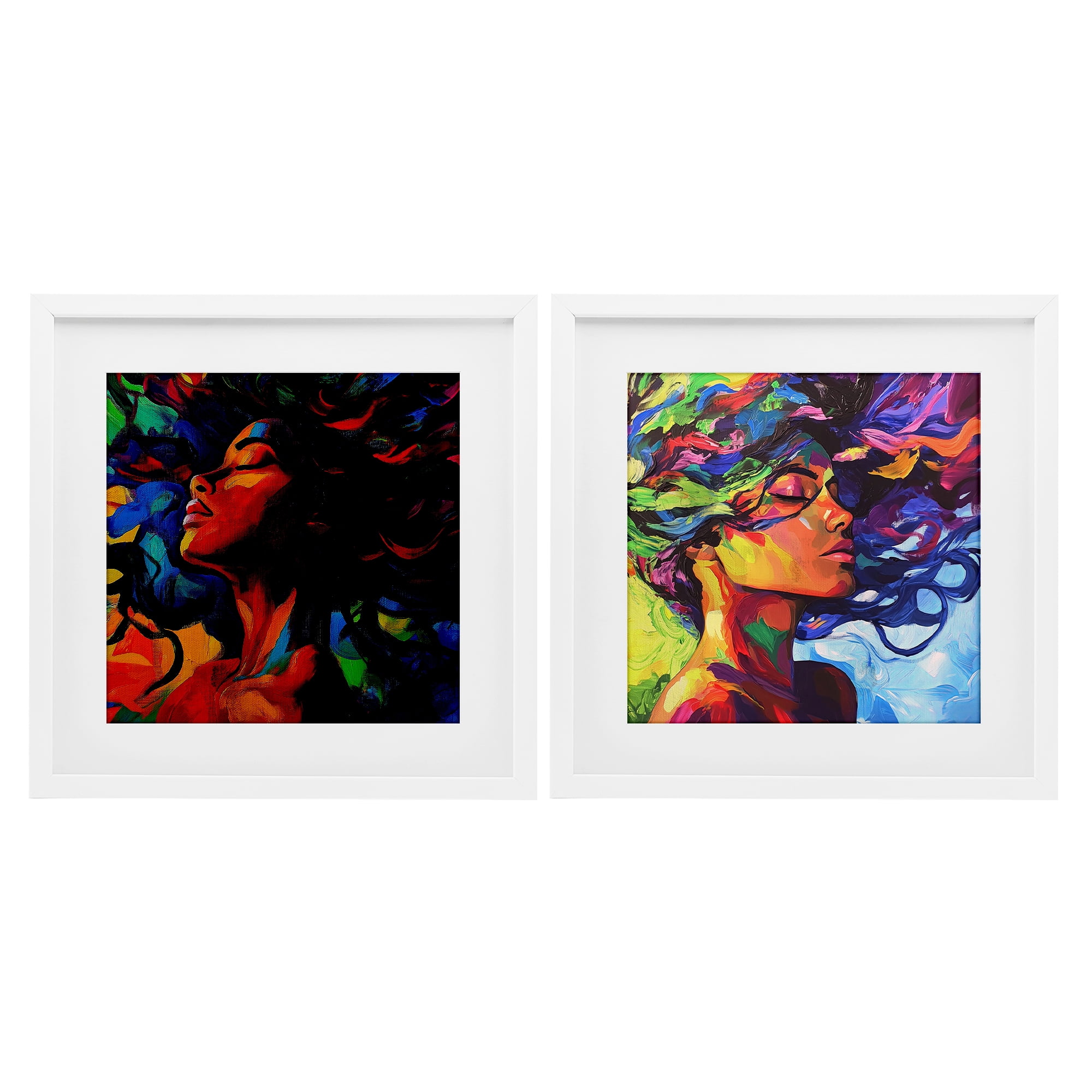 Stupell Industries Radiant Flow Of Colors 2 Piece White Framed Print Under Glass Set, design by Svetlana Aleynikova