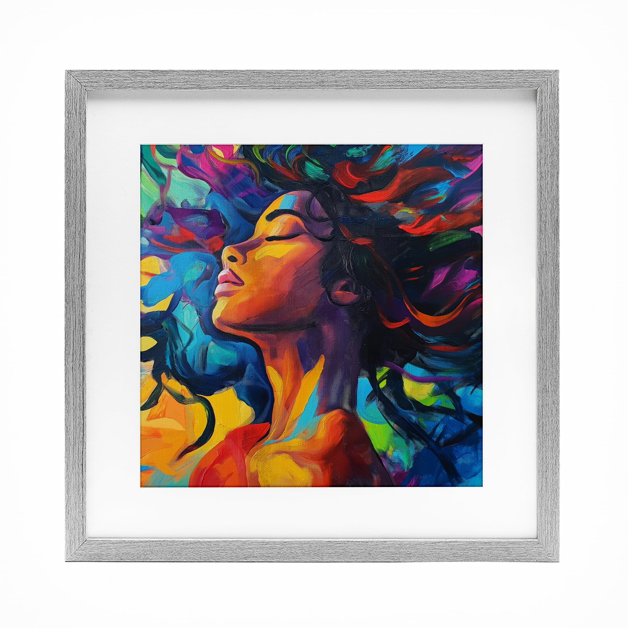 Stupell Industries Radiant Flow Woman Gray Framed Print Under Glass, design by Svetlana Aleynikova