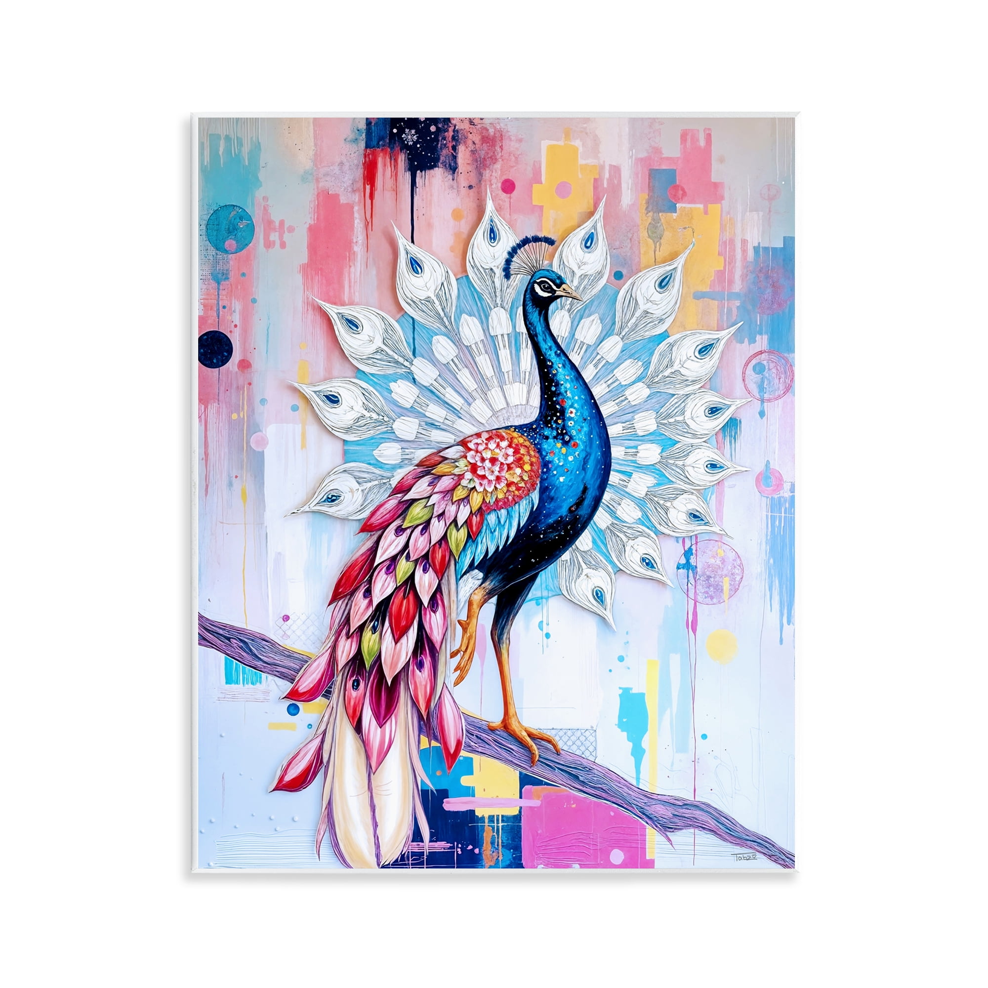 Stupell Industries Radiant Peacock on Branch Wall Plaque Art, design by Tabz Jones