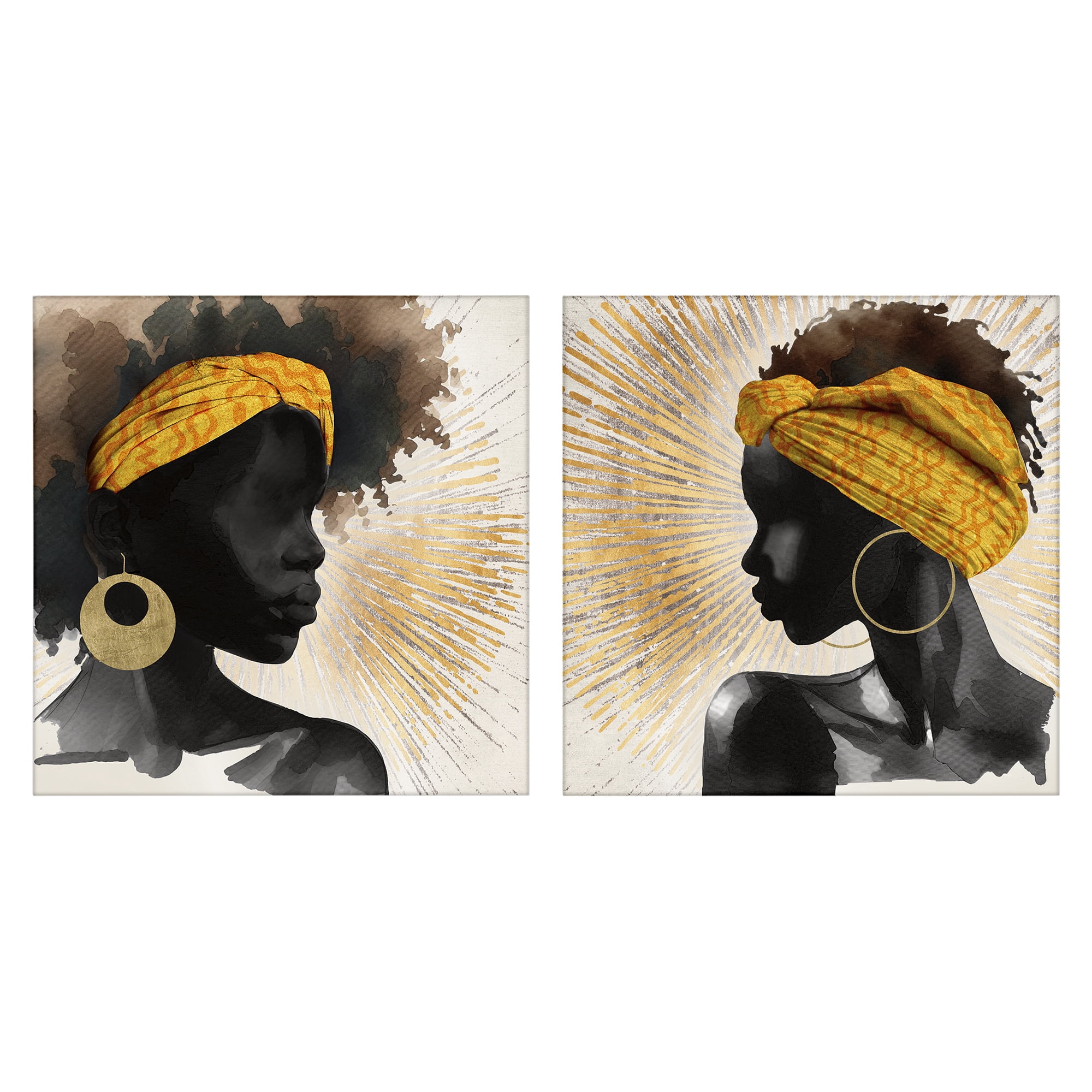Stupell Industries Radiant Portraits Of Women 2 Piece Canvas Wall Art Set, design by CAD Designs
