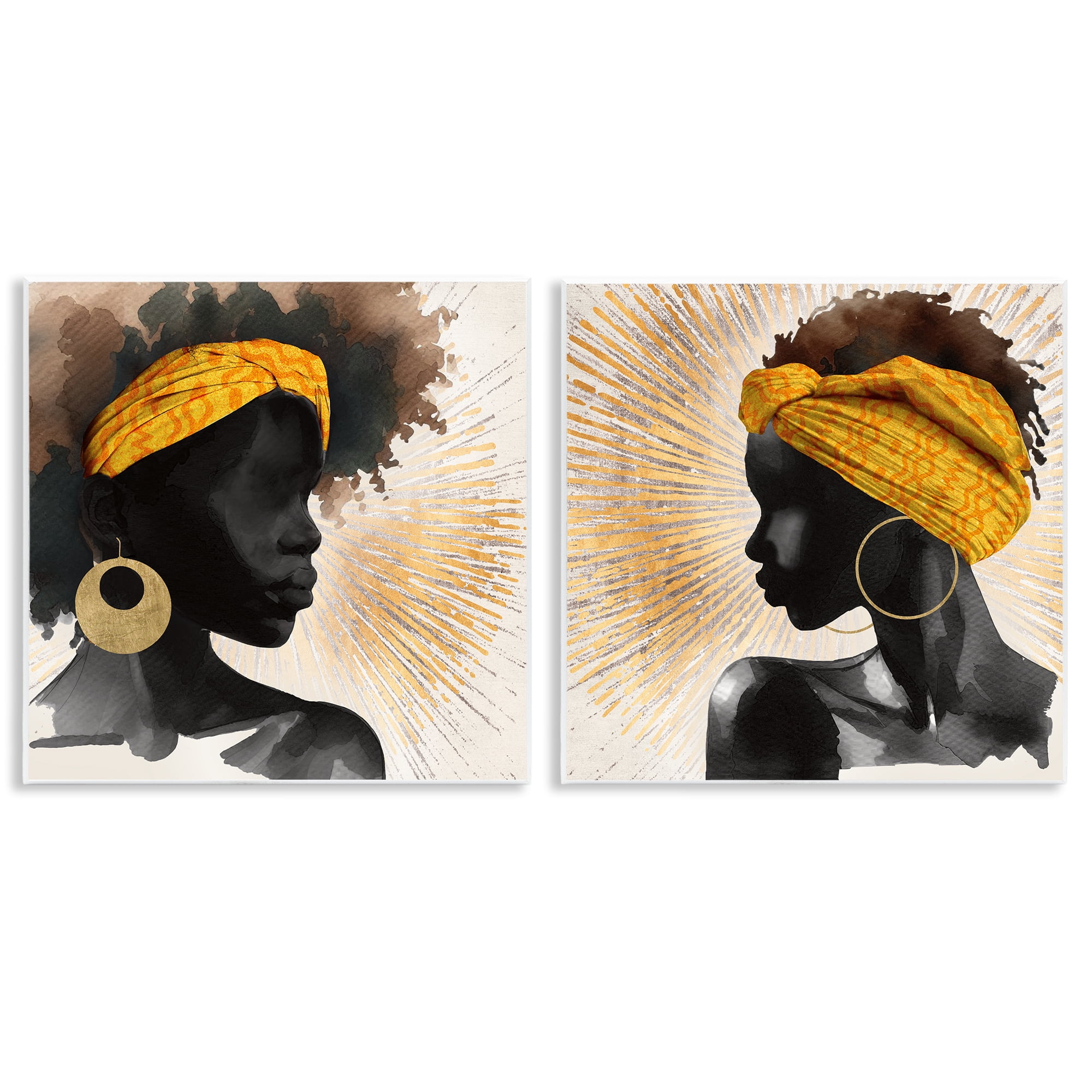 Stupell Industries Radiant Portraits Of Women 2 Piece Wall Plaque Art Set, design by CAD Designs