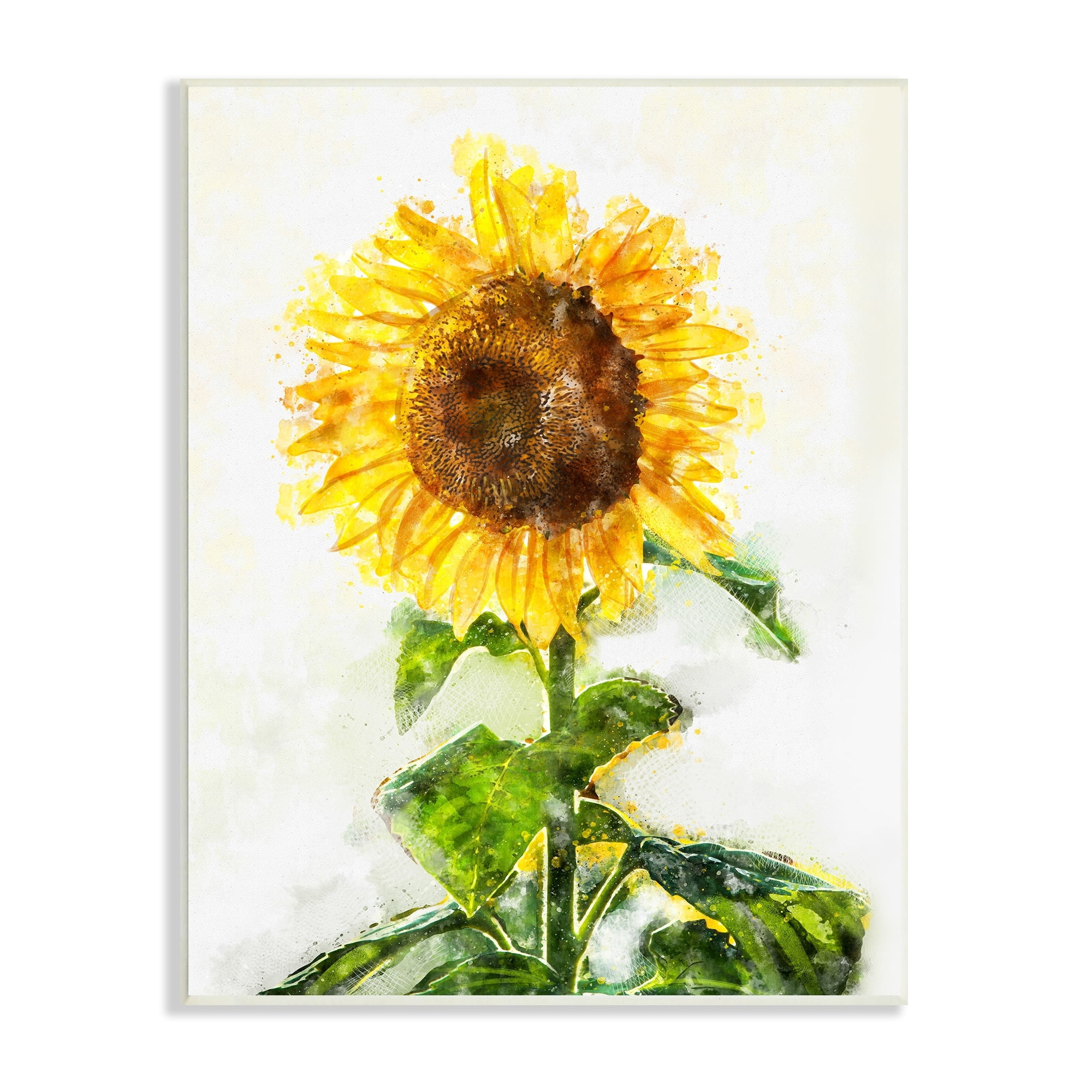 Stupell Industries Radiant Sunflower Blossom Summer Flower Green Leaves, 10 x 15, Design by Ziwei Li