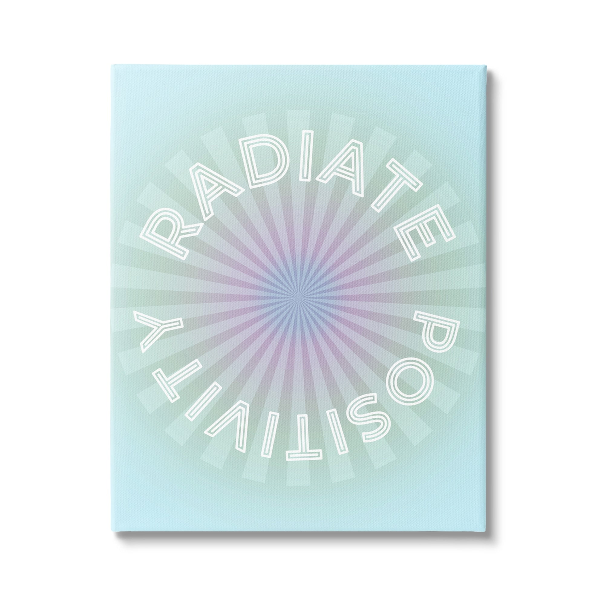 Radiate Positivity Blue and Purple Wooden Frame Canvas Art