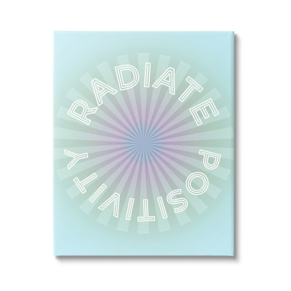 Stupell Industries Radiate Positivity Blue Geometric Religious Painting Gallery Wrapped Canvas Print Wall Art